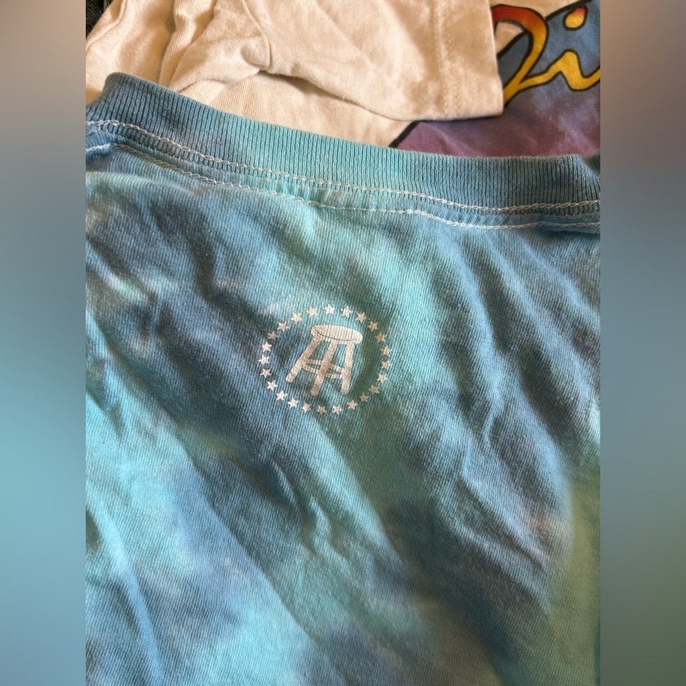 Barstool Blue tie dye Graphic skull basket ball T-Shirt - Picture 3 of 3